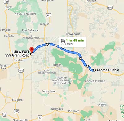 Acoma Pueblo to AZ